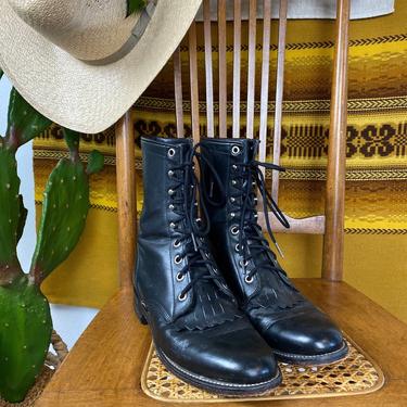 Vintage justin lace on sale up roper boots