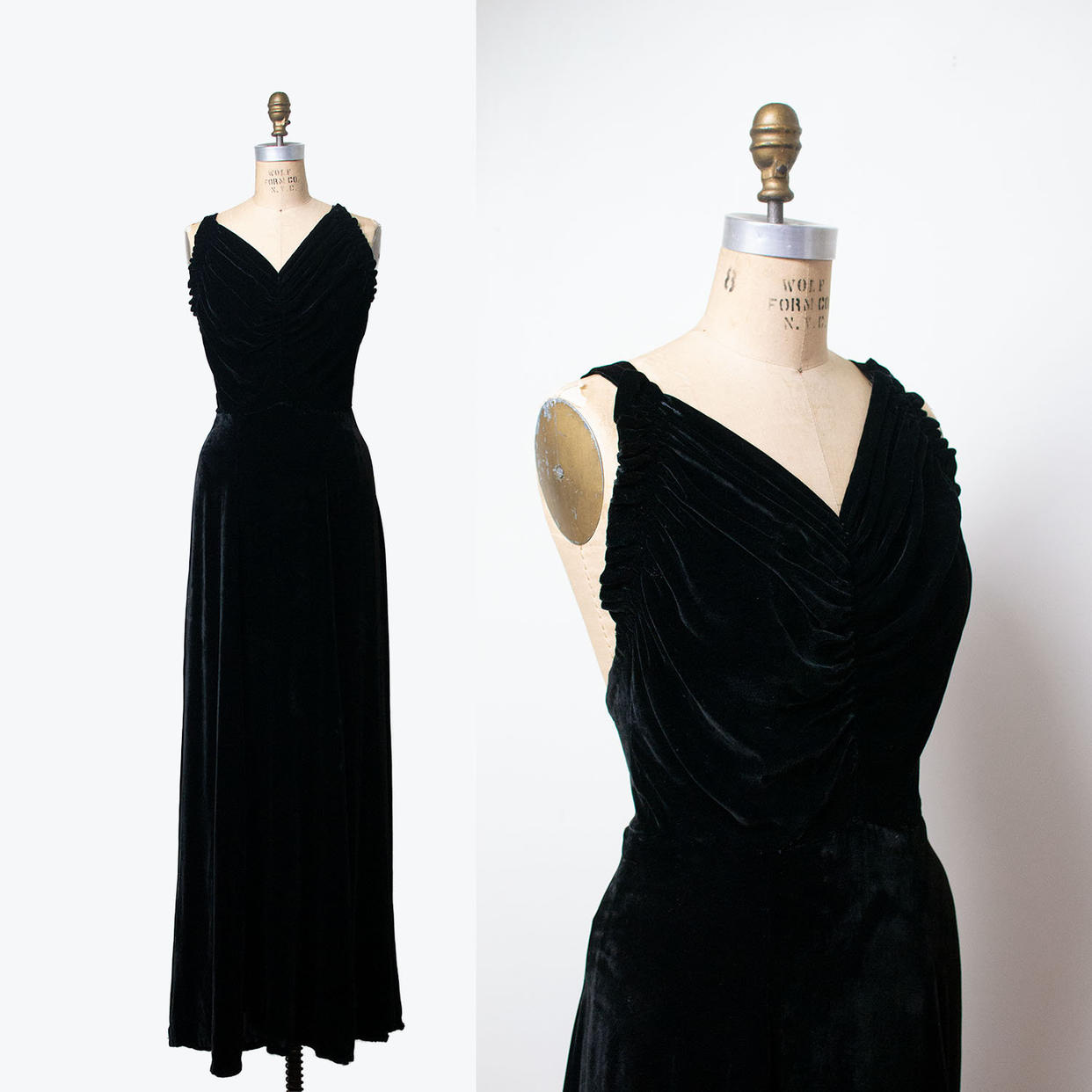 1930s Black Silk Velvet Dress / 30s Bias Cut | Female Hysteria - Boston ...