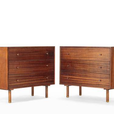 Set of Two (2) 3-Drawer Dressers / Chest of Drawers by Harvey Probber 