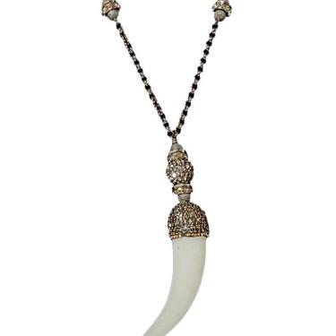 XLong White Jade and Marcasite Pendant Necklace - Marcasite Jewelry 