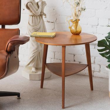 2-Tier Mid Century Side Table Round