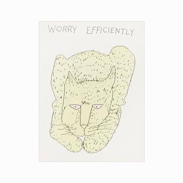 1990 Kay Burford Postcard &quot;Worry Efficiently&quot; 
