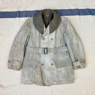 Size 40 Vintage US Army M-1938 Wool and Cotton Shawl Collar Belted Mackinaw Jeep Jacket Coat 