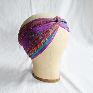 Vintage Oscar de la Renta Silk Scarf in Jewel Tones | Bandana | Necktie | Pussybow 