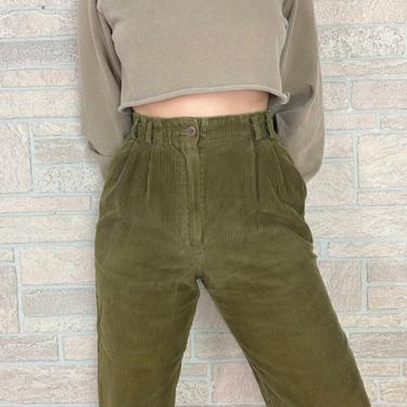 Corduroy Olive Green Trouser Pants / Size 25 26 