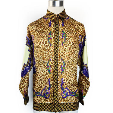 Gianni Versace Silk Baroque Leopard Shirt