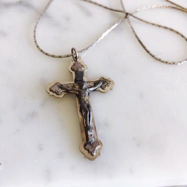 Vintage Italian Catholic Rosary Crucifix Necklace 