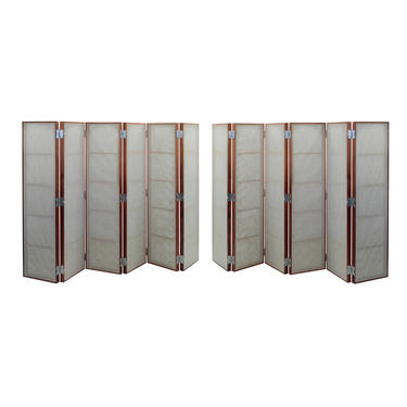 Thad Hayes Pair of Screens with Sheer Linen Panels 1990s - SOLD