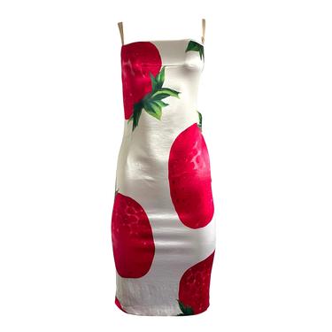 Dolce & Gabbana White Strawberry Dress
