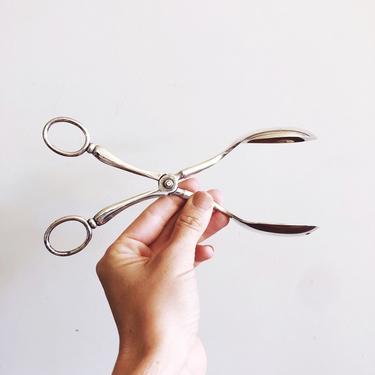 Vintage English Silver Plated Tongs 