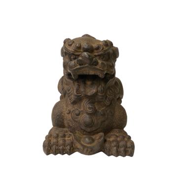 Chinese Distressed Brown Rough Marks Fengshui Pixiu Figure ws1737E 