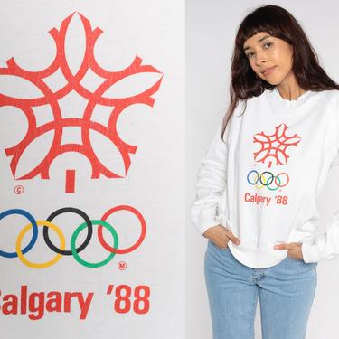 1988 Calgary Olympics Shirt -- 80s Sweatshirt Winter Olympic Games Travel Retro Sports Sweater Vintage Small Medium 