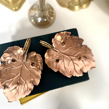 Vintage Copper and Brass Leaf Dishes - Leaf Shaped Trinket Dish/Tray 