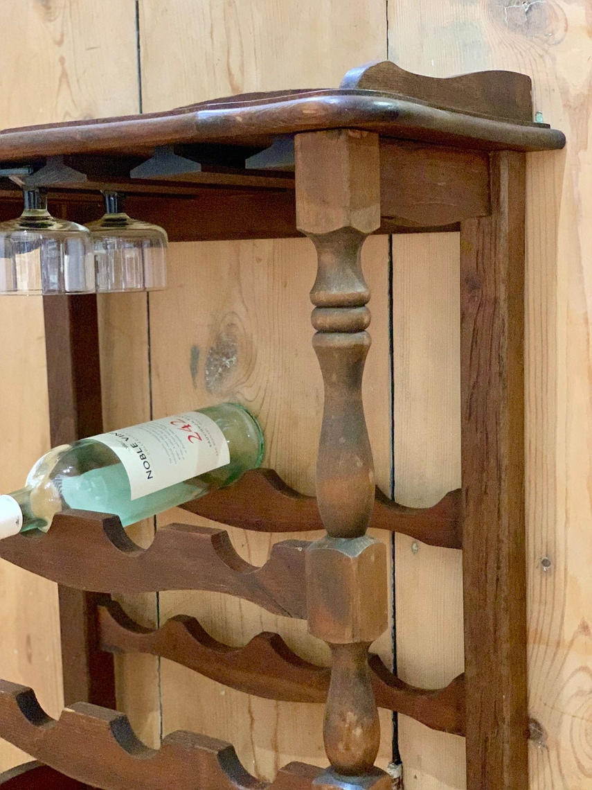 Wooden Wine Bar Vintage Wine Rack Floor Wooden Bar