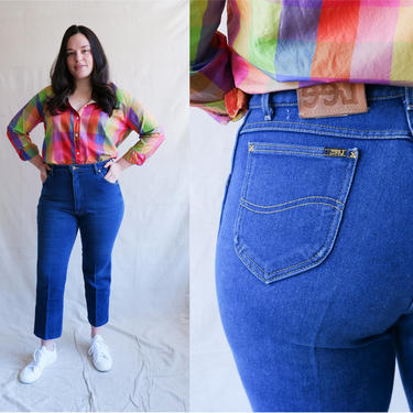 80s Chic Jeans Medium Wash High Waisted Jeans Straight Blue Jeans Mom Jeans  1980s Denim Trousers Retro Vintage Plus Size 37 X 27 37 Waist 