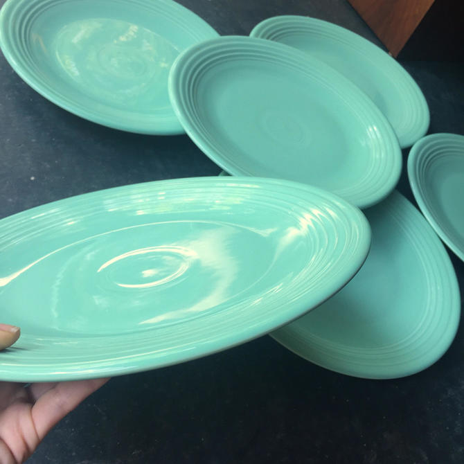 fiestaware Sea Mist Dinner Plates Green Jadite Mint Brain