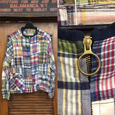 Vintage 1960’s “McGregor” Madras Plaid Patchwork Jacket, Vintage Top, Lightweight, Raglan, Vintage Clothing 