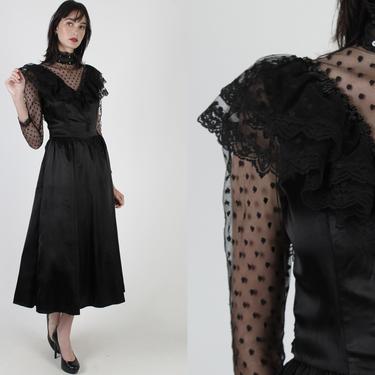 1970s Gunne Sax Dress / Black Lace Gothic Prom | American Archive - San  Diego, CA | ATTIC