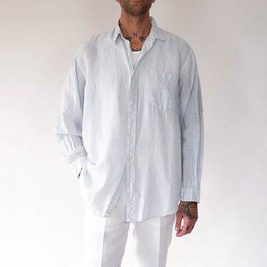 Vintage POLO Ralph Lauren Light Chambray Linen Button Up Shirt | 100% Cotton | Workwear, Hip Hip, Streetwear | 1990s RRL Polo Designer Shirt 