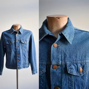 Vintage 1970s Dark Wash Denim Jacket 