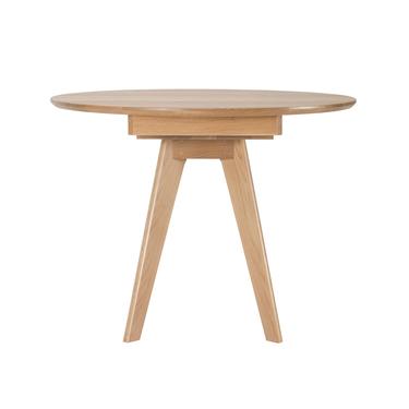 Expandable Dining Table, Round Extension Table with Leaf in Solid Wood Oak, Starts as a Small Round Table, Opens to Oval Table, SHIPS FREE 