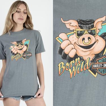 Vintage 90s 3D Emblem Born Wild T Shirt 1990 | American Archive