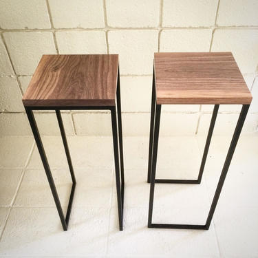 Modern Side Tables-walnut table-modern plant stand- mid century modern furniture-sleek accent table 