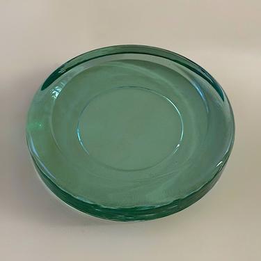 Green Glass Trinket Dish