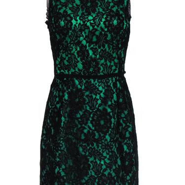 Milly - Green &amp; Black Lace A-Line Dress Sz 10