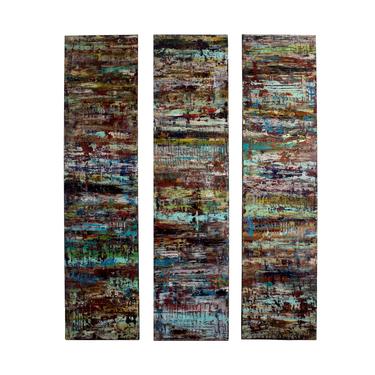 Hilario Gutierrez 'Try Again' Acrylic on Canvas Triptych 