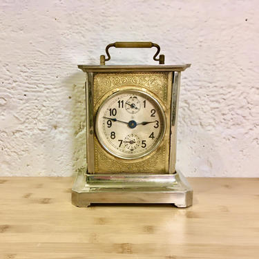 Antique Junghans Carriage Clock with Music Box Alarm 1920s Just