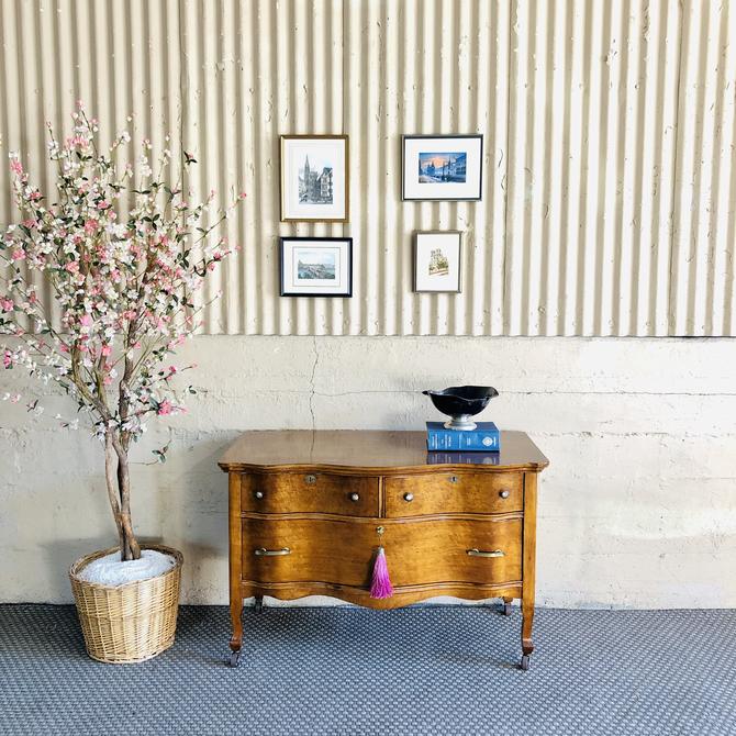 Antique Solid Wood Birdseye Maple Petite Dresser From Bridge