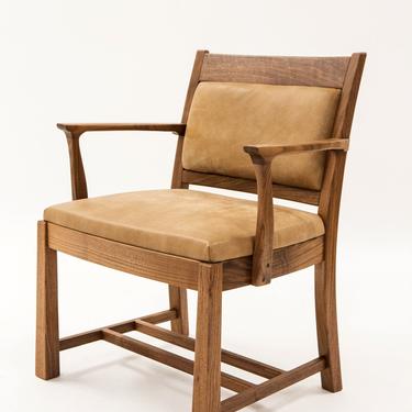 Walnut & Leather Captain's Chair 