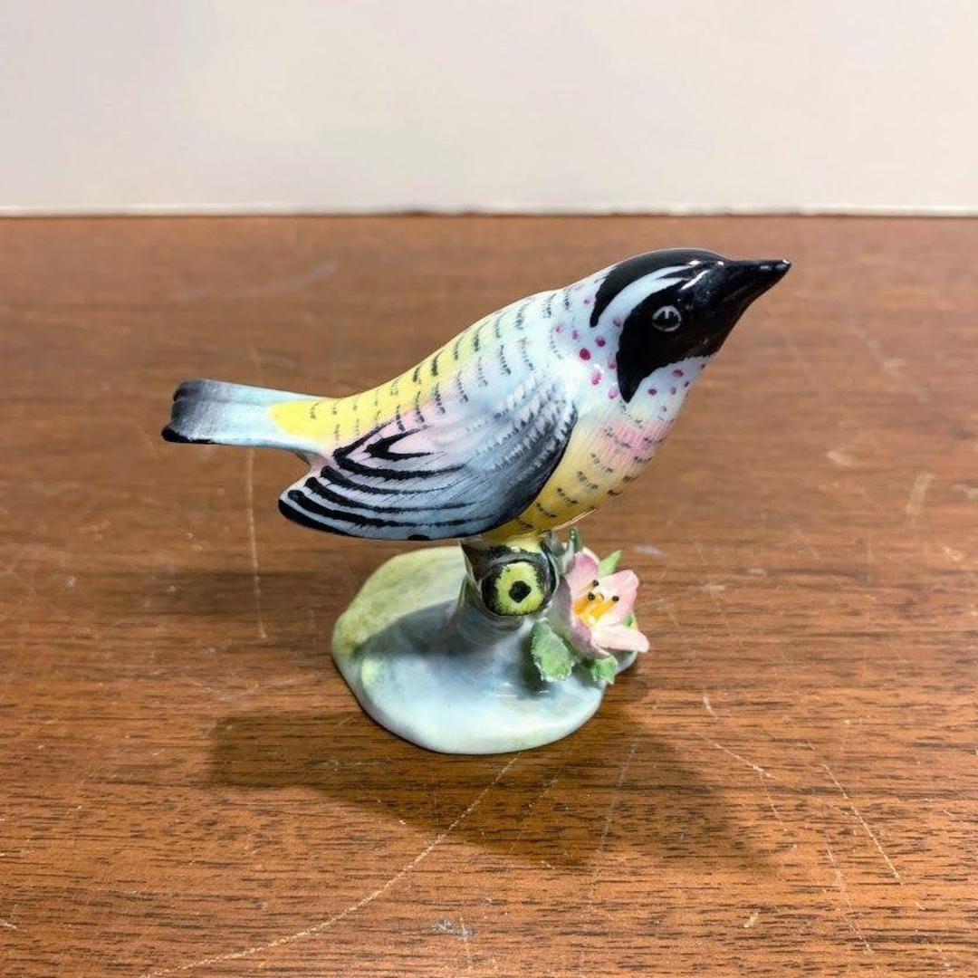 Vintage Royal Adderley Floral Marble Warbler Bird Figurine | Over the ...