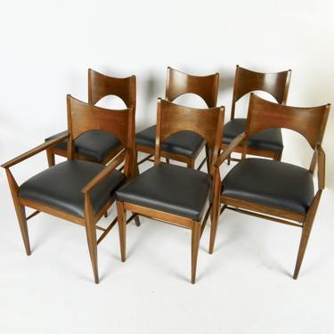 Six 1960s Walnut Dining Chairs