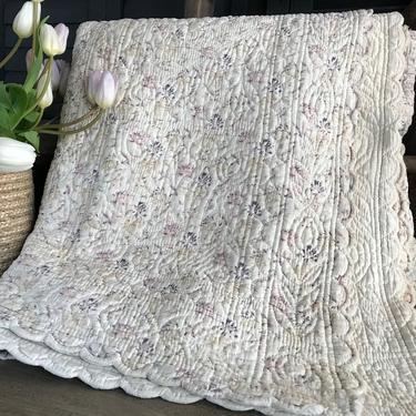 French Provencal Boutis Quilt, Heirloom Quilting Design, Bridal Wedding Trousseau Gift 