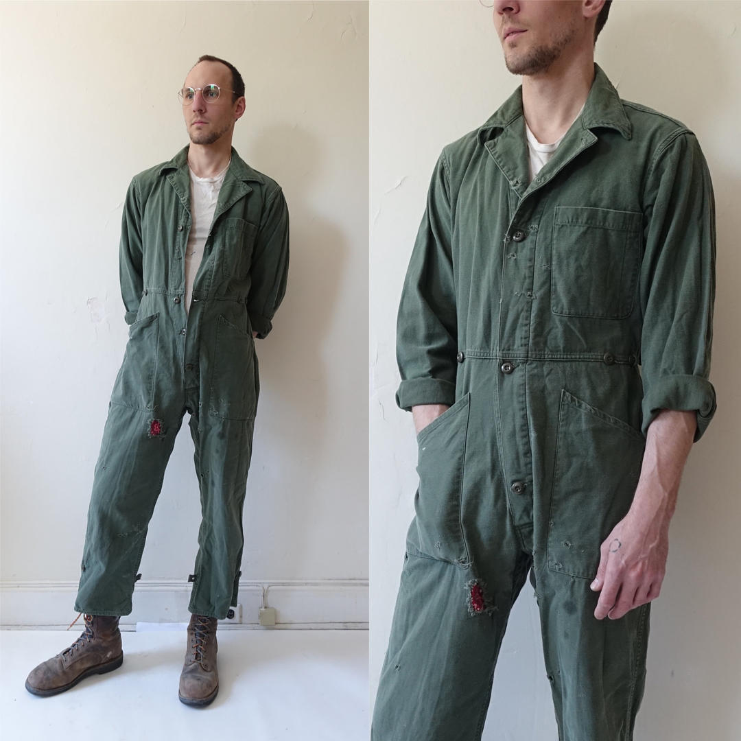 COTTON SATEEN Coveralls/red Coveralls/vintage Patch -  Israel