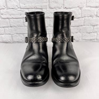 Saint Laurent Leather Studded Motorcycle 20 Boots Size 39.5 Black Sell Your Sole Belltown Seattle WA