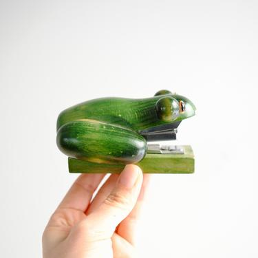 Vintage Frog Stapler, Counterpoint Wooden Frog Stapler Made in Japan 