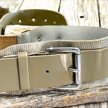 VINTAGE: Double Buckle Leather Belt - Made in ENGLAND - The Limited Belt - SKU 00008554 