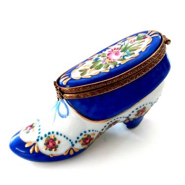 Limoges Porcelain Shoe Trinket Box 