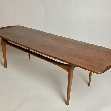 Mid Century Danish solid teak surfboard coffee table