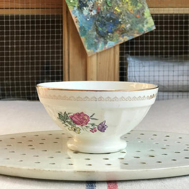 Beautiful vintage French ironstone cafe au lait bowl from a famous maker Digoin- CFB 