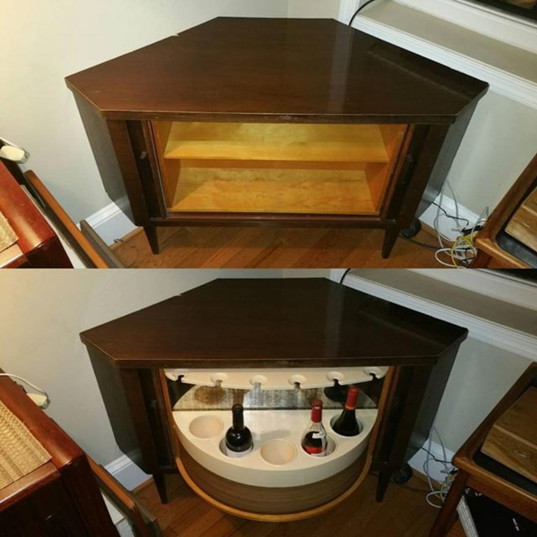 Hidden Bar On A Lazy Susan Corner Cabinet 250 From 20c Redux Of