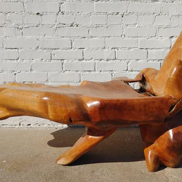 Modern Solid Teak Root Table/Bench 