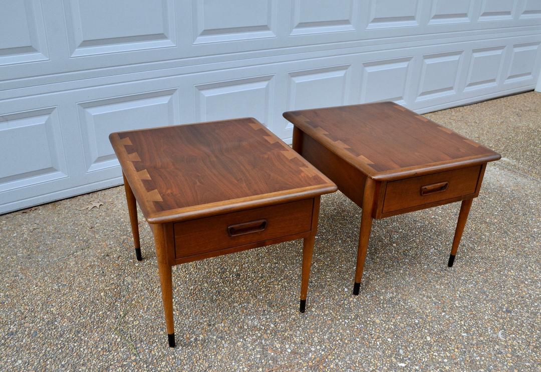 Mid Century Lane Acclaim matching end tables with drawer 1969 Ross
