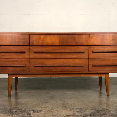 Dixie Mid-Century Modern 9-Drawer Dresser / Credenza / TV Stand 