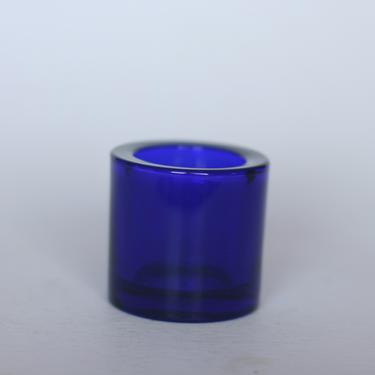 vintage Marimekko cobalt blue glass votive holder 