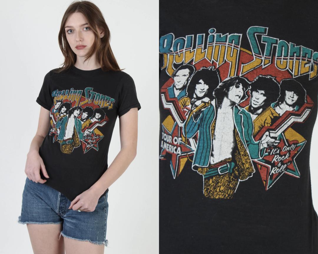 70s Rolling Stones Tour of the Americas Rock t-shirt Large - The Captains  Vintage