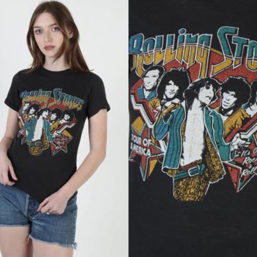 Vintage 70s Rolling Stones T Shirt / 1978 North American Tour Tee / Mens Womens Its Only Rock And Roll Shirt / US Concert Rock Band 